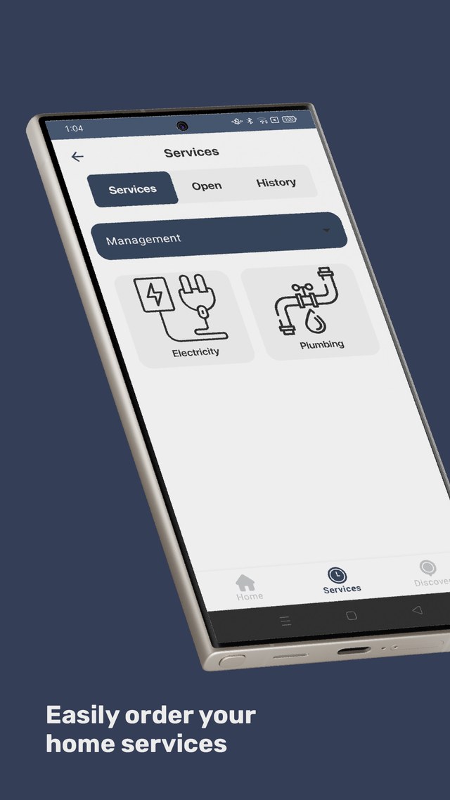 ATRIC Living app showing home services