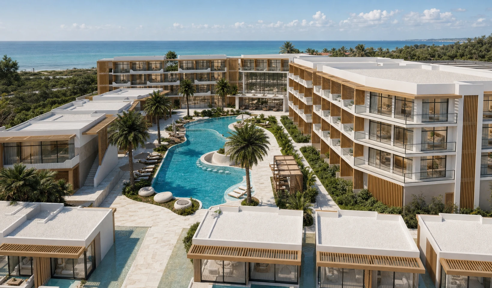 Baya BOHO Hotel courtyard and pool