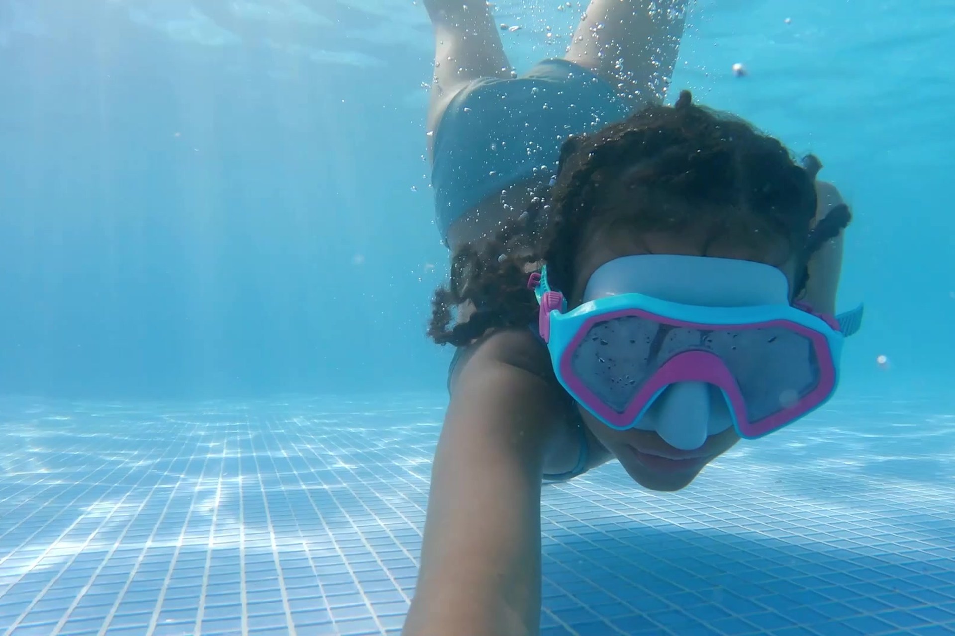 A child swimming at BOHO Sokhna during Eid Al-Adha