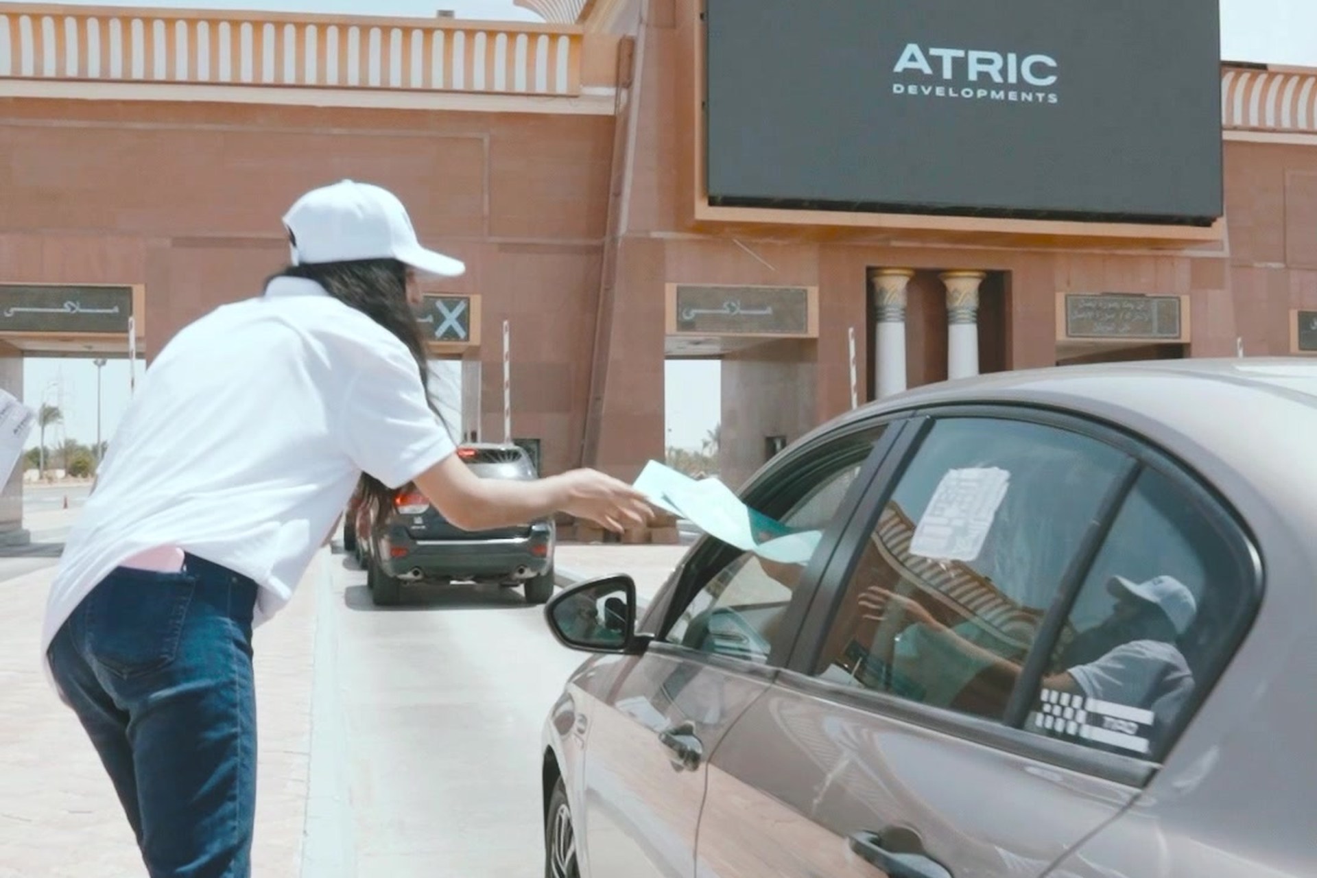 The BOHO team greeting a car at the Sokhna gate activation