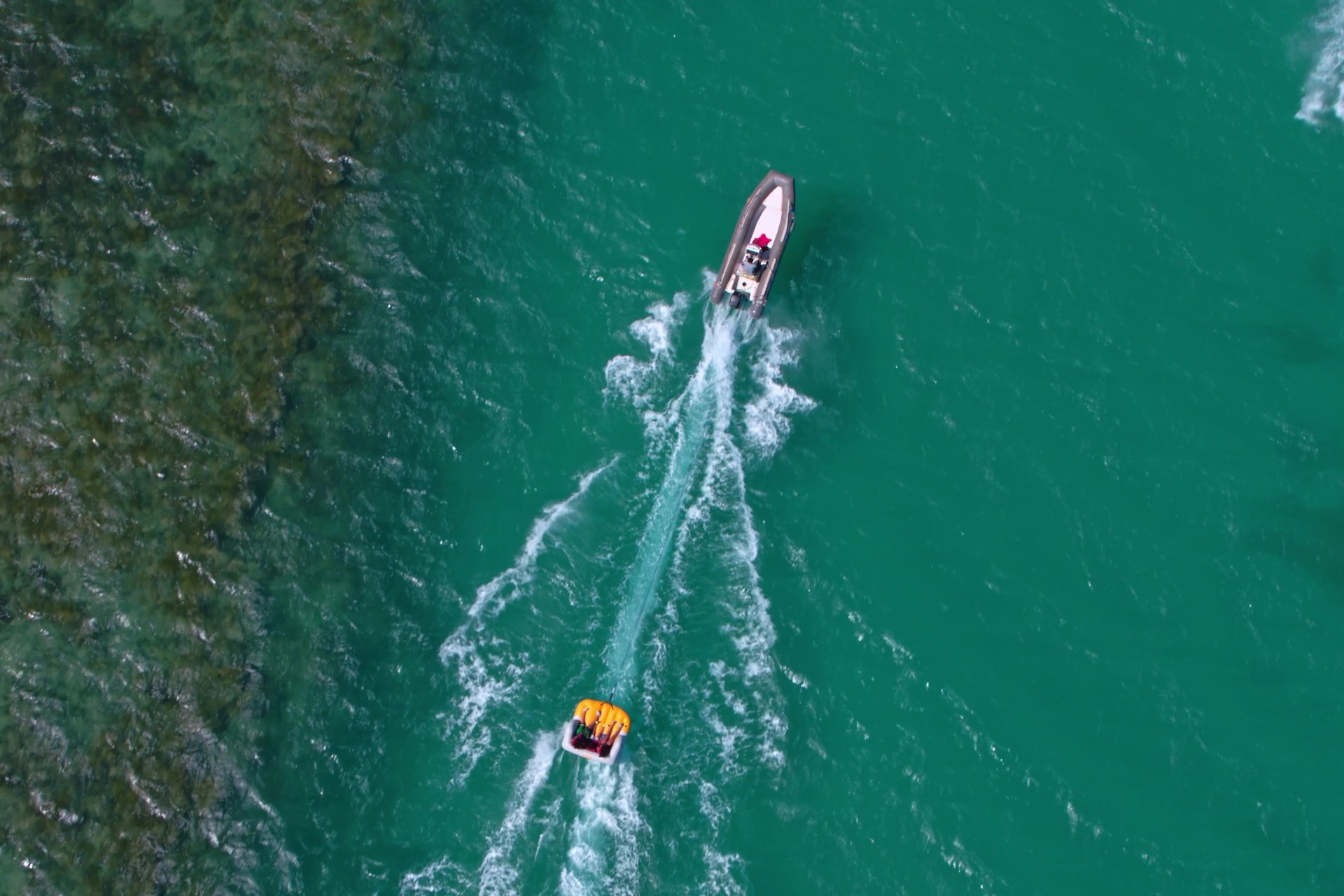 A towable ride crossing the water at BOHO Sokhna