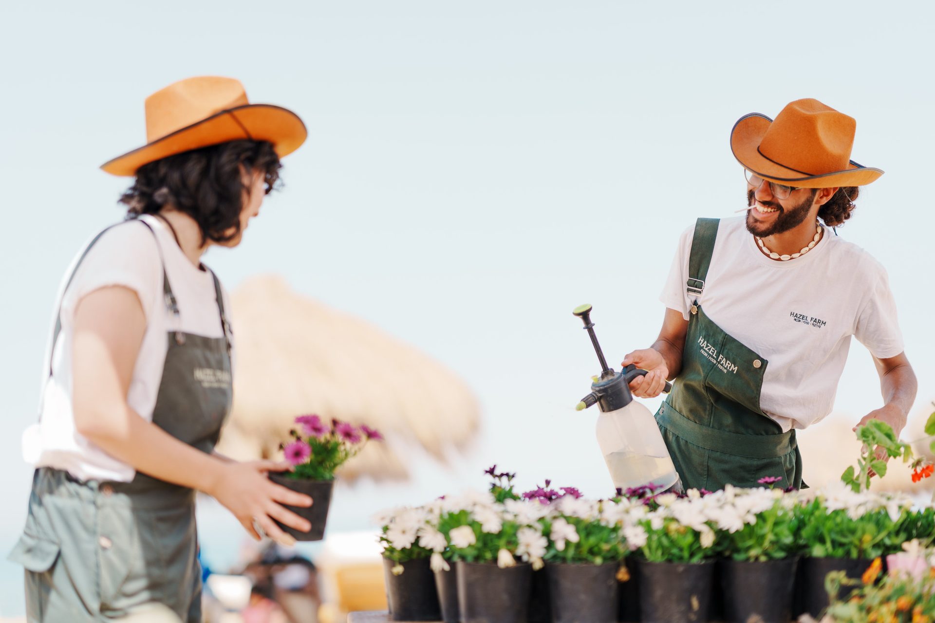 Guests enjoying a BOHO Sokhna planting activity with Hazel Farm
